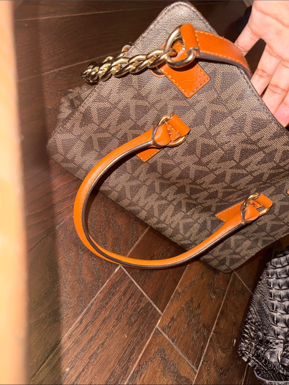 Michael Khors Brown Satchel with Brown Trim